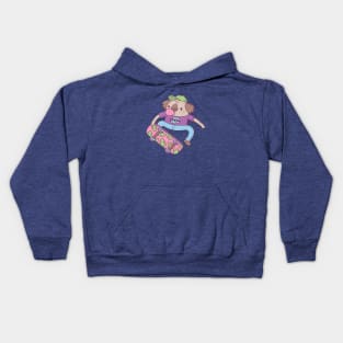 Cute Koala Bear Skateboarder Doodle Kids Hoodie